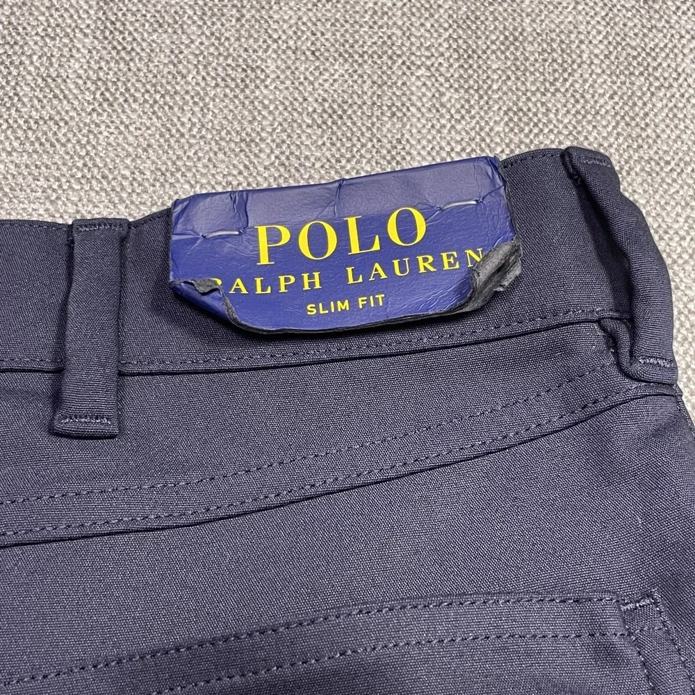 Polo Ralph Lauren Slim Fit Performance Chino Pants Mens 36x32 Navy Blue Cotton